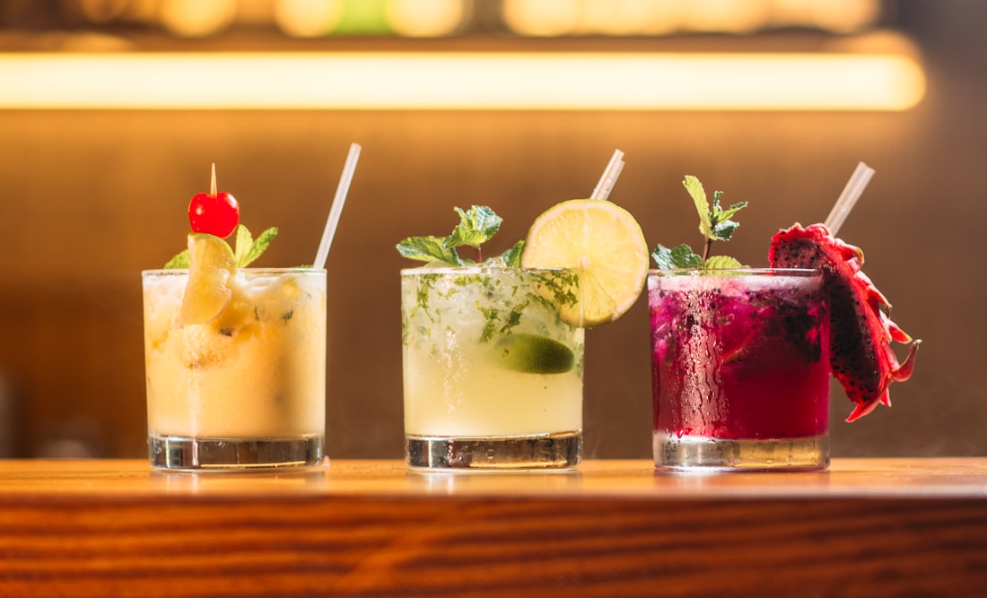 Signature golden-hour cocktail at the Costa bar