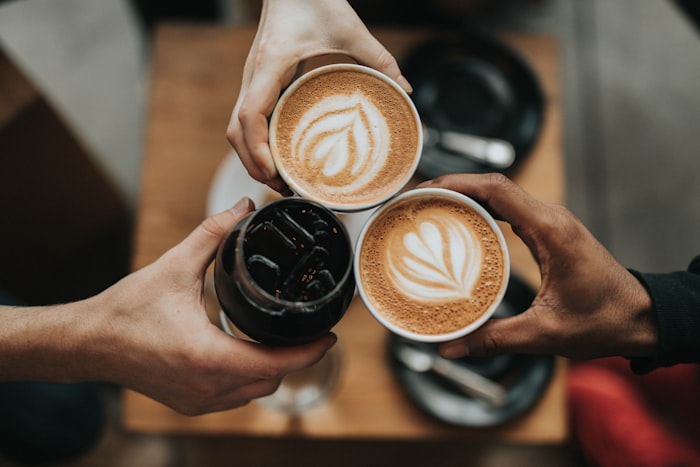 Cup of coffee on a café table