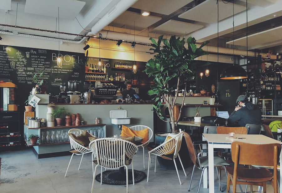 Design-forward café interior